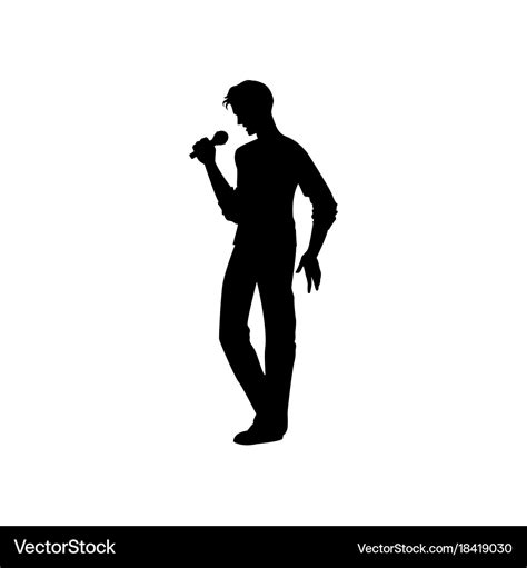 Man singing silhouette set Royalty Free Vector Image