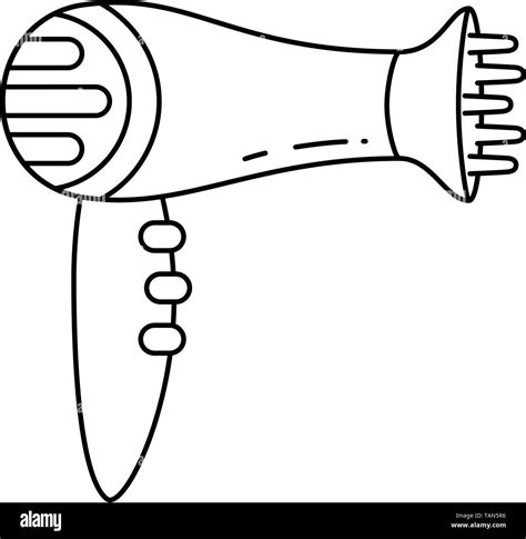 Line art hair dryer with diffuser nozzle Stock Vector Image & Art - Alamy