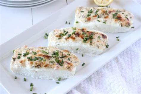 Baked Halibut with Herbed Mayonnaise Crust - Downshiftology