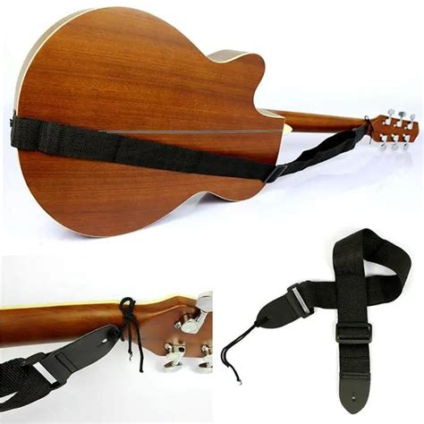 Electric Acoustic Bass Guitar Strap PU Leather + Nylon Multifunction Black Useful Folk Guitar ...