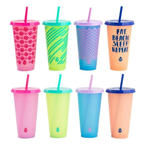 TAL Color Changing Plastic Tumbler Cups 8 Pack 24 fl oz, Multi Color - Walmart.com - Walmart.com