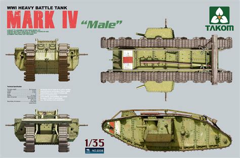 1/35 WWI Heavy Battle Tank Mark IV "Male" Model Kit | at Mighty Ape ...