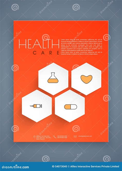 Health Care Flyer, Template Or Brochure Design. Stock Photo - Image: 54073040