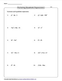 Factoring Polynomials Practice Worksheet With Answers | TUTORE.ORG ...