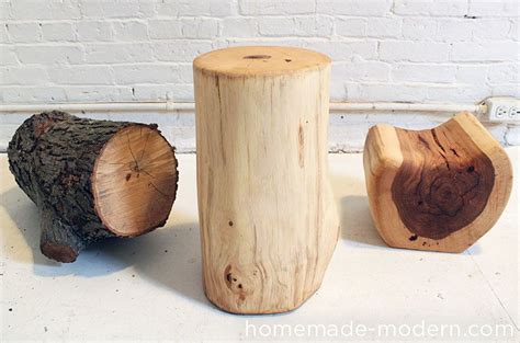 HomeMade Modern DIY Log End Table Options | Log end tables, Homemade ...