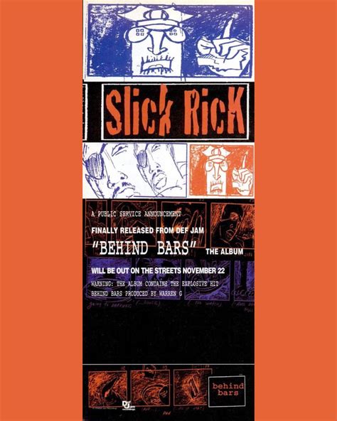 Slick Rick “Behind Bars” (1994) in 2022 | Slick rick, Behind bars, Spin magazine