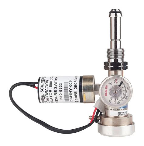 INDUSTRIAL SCIENTIFIC, Gas Regulator, Stainless Steel, Gas Cylinder Regulator - 21XT06|18105833 ...