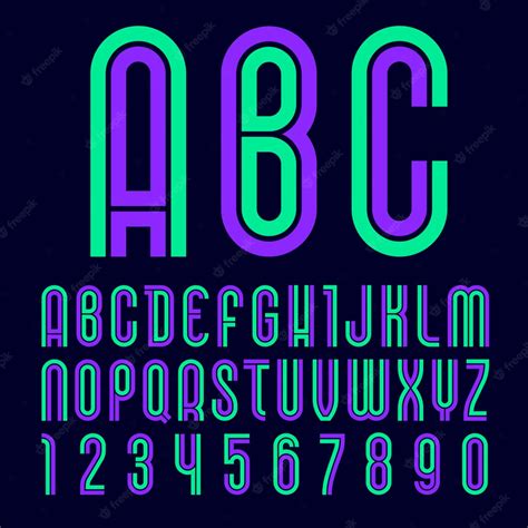 Premium Vector | Disco font, trendy alphabet