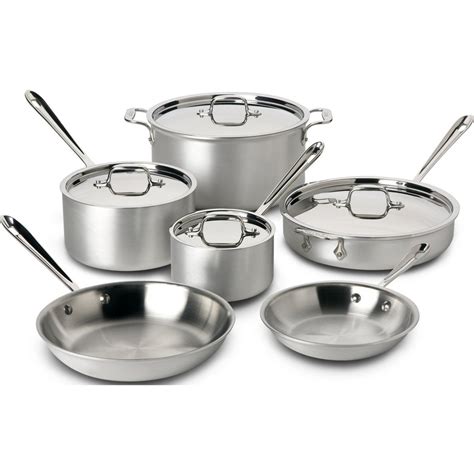 All-clad D5 Brushed Stainless Steel 10-piece Cookware Set | Cookware ...