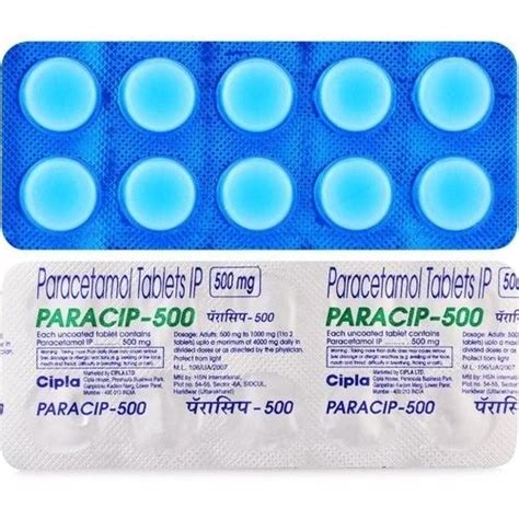 Paracetamol Common Tablet Paracip 500 Mg at Best Price in Jhargram ...