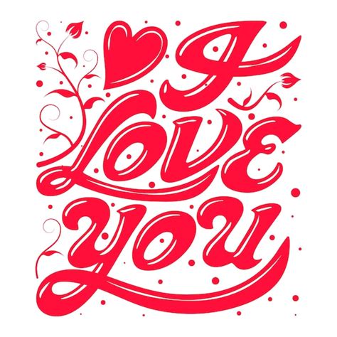 Premium Vector | I love you typography design