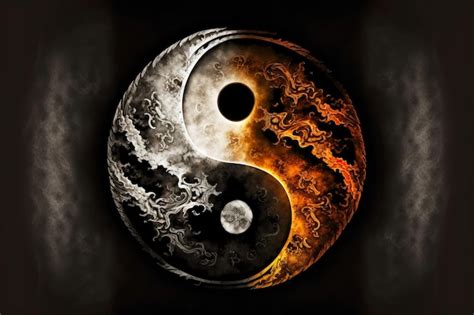 Premium Photo | Yinyang symbol of good and evil on black background