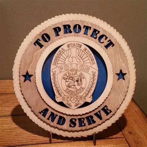 Indiana State Excise Police Badge Wall Tribute Mancave Protect | Etsy