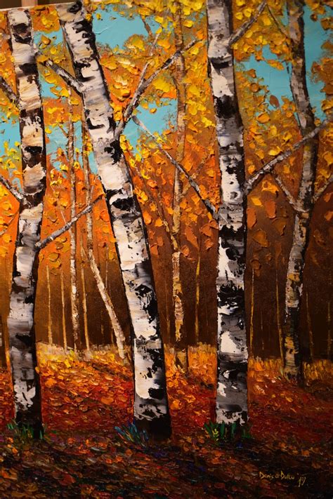 Birch Forest Oil Painting ORIGINAL Modern Contemporary Birch - Etsy