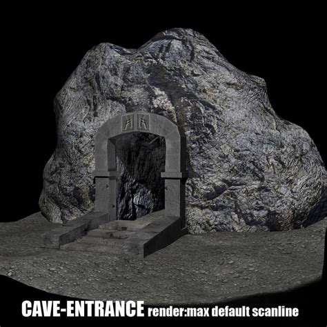 3d fantasy cave entrance model