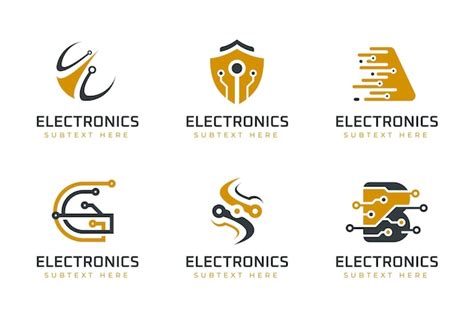 Free Vector | Flat electronics logo templates