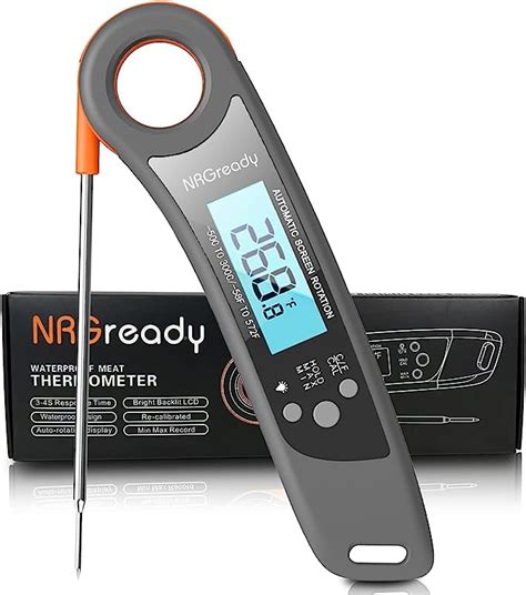 Review Instant Read Meat Thermometer, Digital Meat Thermometer with Probe, LCD Backlight, Auto ...