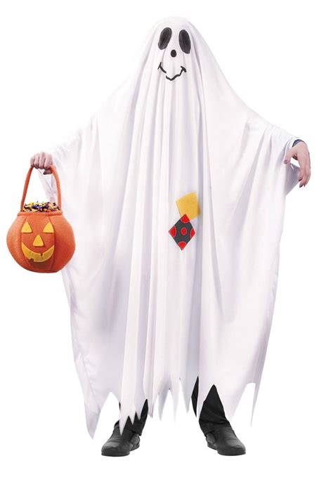 Kids Friendly Ghost Costume Bed Sheet Style Funny Halloween Dress Up - Dragons Den Fancy Dress Ltd