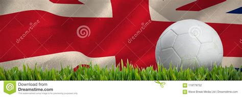 Composite Image of White Leather Football with Grass Stains Stock ...