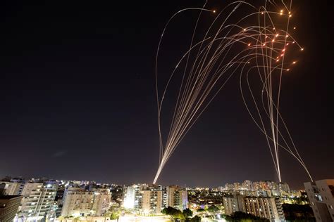 The Iron Dome air defense system working during night at Tel Aviv [2642 ...