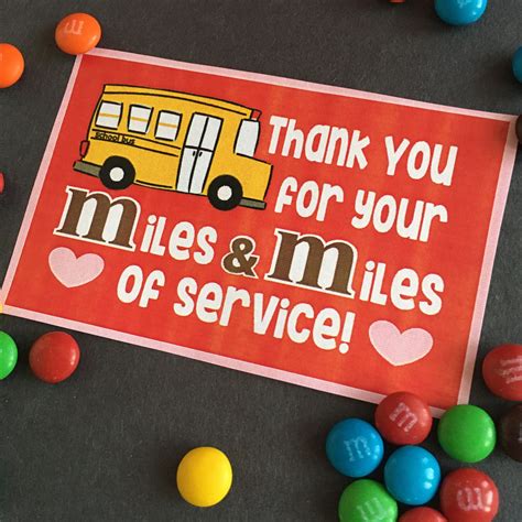 PRINTABLE Pdf Digital File School Bus Driver Appreciation Valentines ...