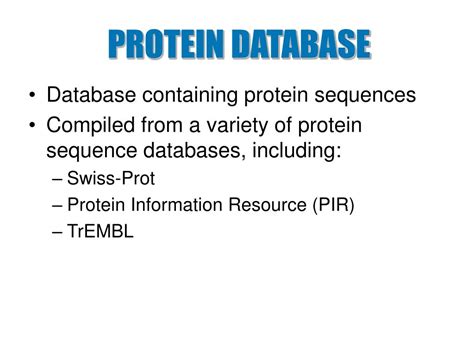 PPT - PROTEIN DATABASE PowerPoint Presentation, free download - ID:3358882