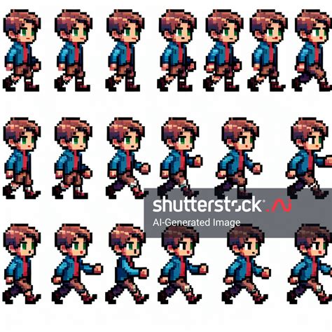 Walking Character 32x32 Pixel Art Animated AI-generated image ...