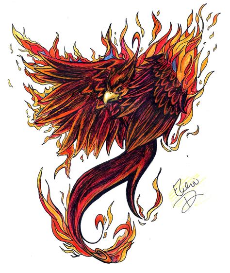 Phoenix Bird Sketch at PaintingValley.com | Explore collection of ...