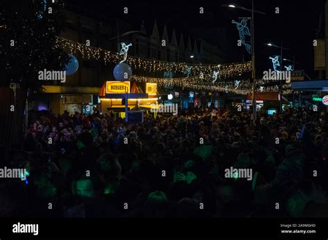 Switch on of Southend's Christmas lights. People packed into Southend ...