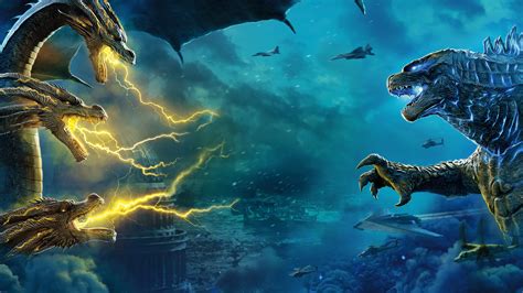 King Ghidorah vs. Godzilla, Godzilla: King of the Monsters, 8K, #30 Wallpaper PC Desktop