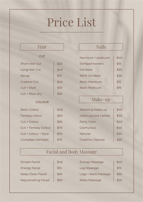 Free And Customizable Price List Templates, 56% OFF