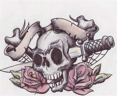 Skull and Knife Drawing by Donnie Tech - Fine Art America