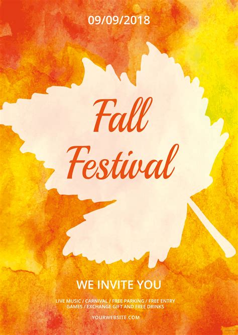 Free Fall Festival Flyer Template in Adobe Photoshop, Illustrator, Microsoft Word, Publisher ...