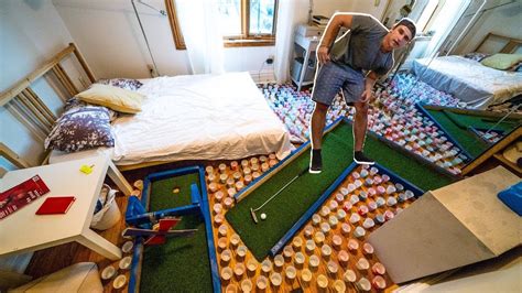 Prank: build a surprise mini golf course in your friend's room while she's away https://www ...