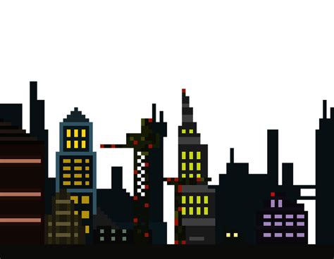 Download Skyline, Pixel Art, City. Royalty-Free Stock Illustration Image - Pixabay