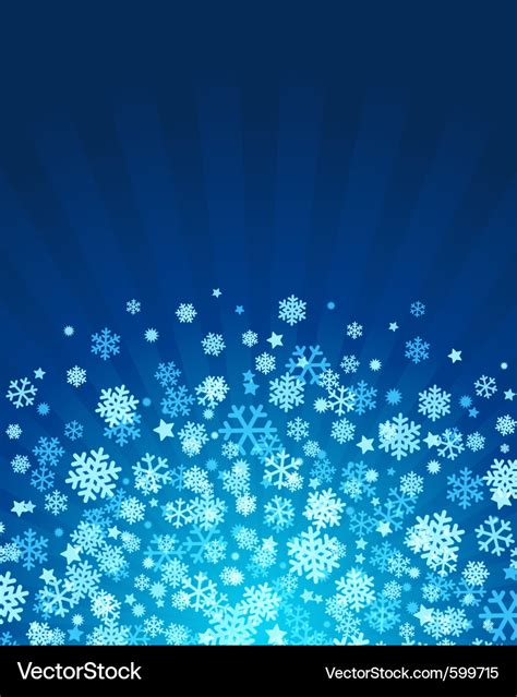 Blue christmas background with snowflakes Vector Image