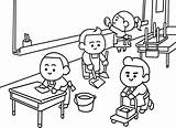 Students cleaning The Classroom coloring Pages 44596838 Vector Art At  sketch template