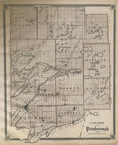 Antique Map of The County of Peterborough 1879 ONTARIO HISTORICAL MAPS ...