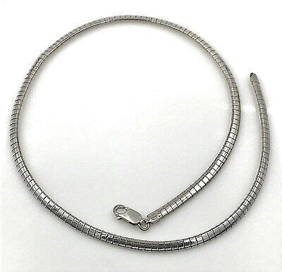 Vintage .925 Sterling Silver Classic 4mm Omega Chain Necklace, 18" Italy | eBay