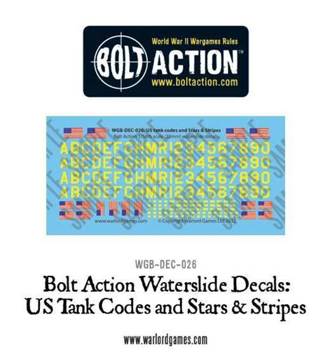 US tank codes and Stars & Stripes decal sheet – Warlord Games US & ROW