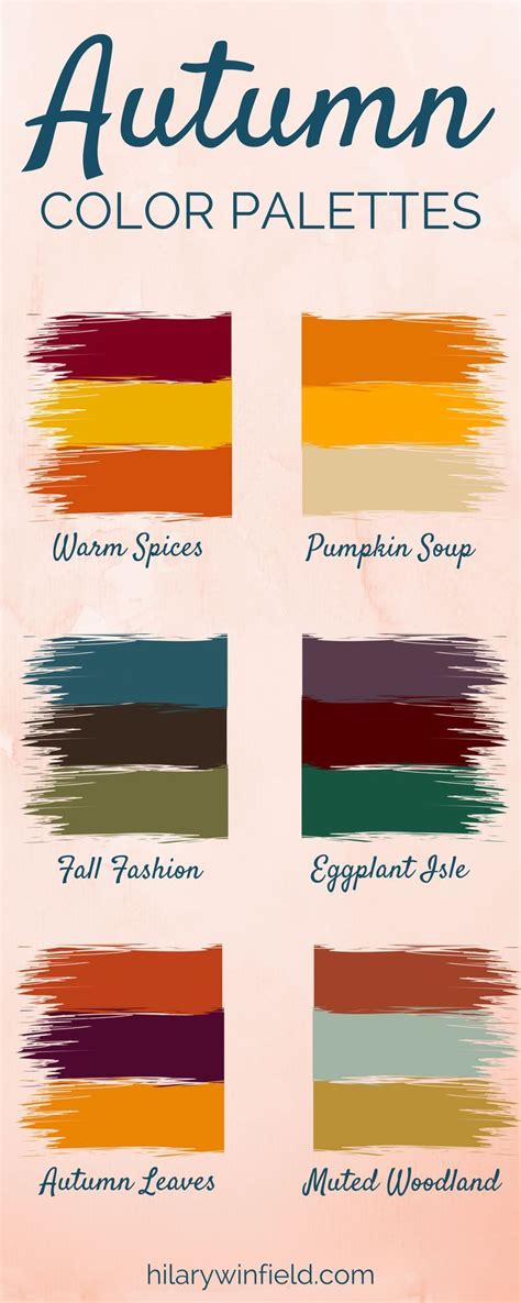 an autumn color palette with different colors