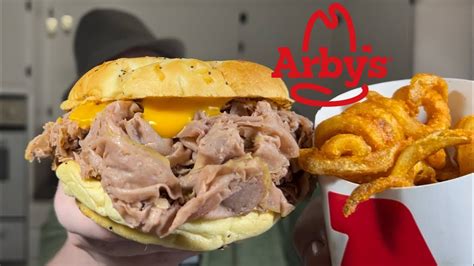 Eat Arby’s half pound roast beef with curly fries - YouTube