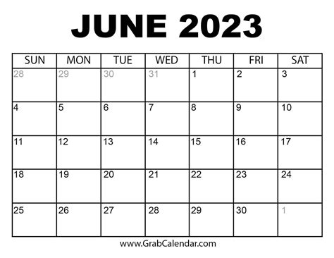 Calendar June 2023 Calendar - Get Calender 2023 Update