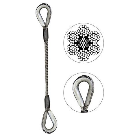 Single Leg Ungalvvanized Steel Wire Rope Lifting Slings - Thimble and ...