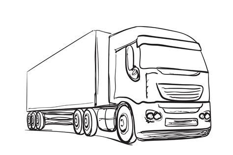 Truck sketch. Drawn transport ~ Illustrations ~ Creative Market