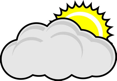 Clip art of cloudy and sunny weather icon free image download