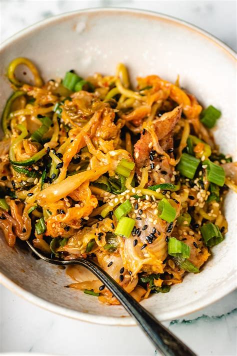 Kimchi Chicken Stir-Fry Noodle Bowl | I Heart Umami®