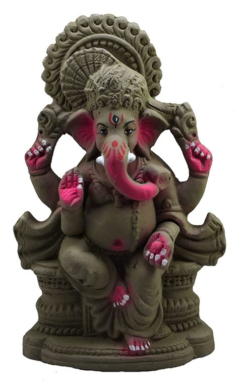 Eco-Friendly Clay Ganpati Idol Shadu Mitti Ganesha Non Color Ganesh Murti - Eco friendly Ganesha ...