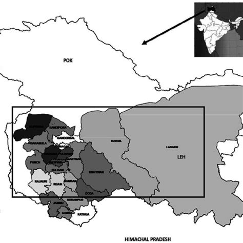 Map of localities surveyed in Kashmir Himalaya. | Download Scientific Diagram