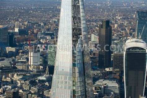 Aerial View. Aerial view of The Shard viewing platform, london . Jason Hawkes